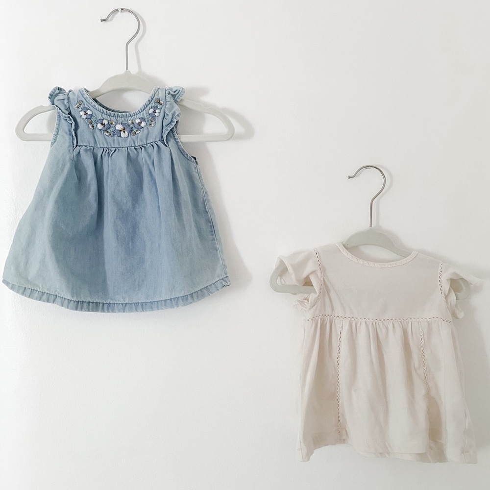 Baby girl neutral colored dress set 0-3 month